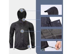 Nepromokavá bunda Rockbros YPY013BK2XL, prodyšná a&nbsp;větruodolná, velikost XXL – černá 1