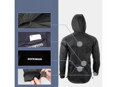 Nepromokavá bunda Rockbros YPY013BK2XL, prodyšná a&nbsp;větruodolná, velikost XXL – černá 5