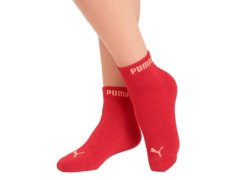 Puma dámské ponožky, 3 ks v balení, nad kotník, bavlna, růžová/červená/bílá, dámské 3