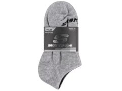 Skechers, 3 ks, unisex, bez froté, neviditelné ponožky S114041-020, šedé, velikosti 39–42 1