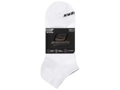 Skechers 3 ks unisex bez froté, neviditelné ponožky S114041-107, bílé, velikosti 39–42 1