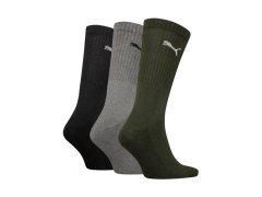 Ponožky Puma Crew, 3 páry, černé, šedé, zelené, 880355, 28 1