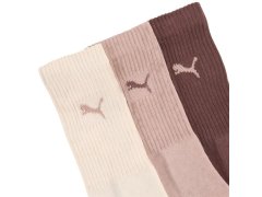 Ponožky Puma Crew, 3 páry, hnědé, růžové, béžové, 880355, velikost 39 1