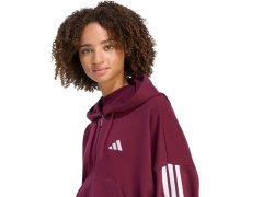 Dámská mikina adidas Essentials 3-Stripes z francouzského froté s čtvrtinovým zipem, vínová, KF8316 3