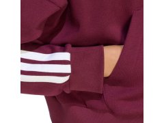 Dámská mikina adidas Essentials 3-Stripes z francouzského froté s čtvrtinovým zipem, vínová, KF8316 4