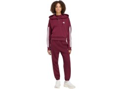 Dámská mikina adidas Essentials 3-Stripes z francouzského froté s čtvrtinovým zipem, vínová, KF8316 5