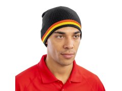 Result Headwear R 368X Pletená čepice s kontrastními pruhy 28.368X black/red-gold 5