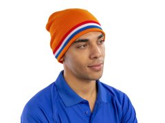 Result Headwear R 368X Pletená čepice s kontrastními pruhy 28.368X black/red-gold 6