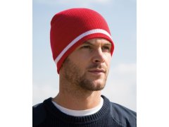 Result Headwear R 368X Pletená čepice s kontrastními pruhy 28.368X gold/green-white 1