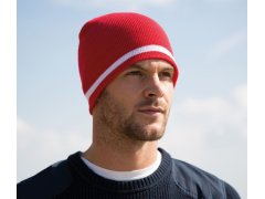 Result Headwear R 368X Pletená čepice s kontrastními pruhy 28.368X gold/green-white 4