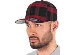 Flexfit 6197 6 panelová kšiltovka "Tartan Plaid" 55.6197 black/red 3