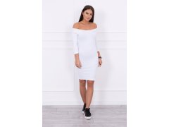 Pruhované přiléhavé šaty bílé 1