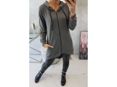 Mikina se zipem na zádech graphite melange 6