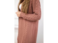 Svetr Cardigan kostkovaný tmavě růžový 3