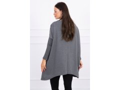 Oversize mikina s&nbsp;asymetrickými boky grafitová 1