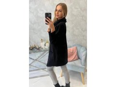 Oversize tunika s&nbsp;obálkou vpředu černá 6