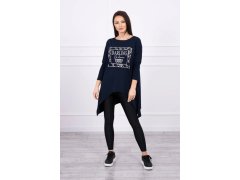 Darling tunika s potiskem námořnická modř S/M - L/XL 1