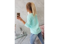 Halenka s 3D grafikou hodinek v mátové barvě 4