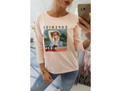 Halenka s potiskem Superior pudrově růžová 3