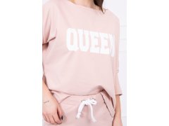 Sada s potiskem Queen tmavě pudrově růžová 3