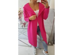 Dlouhá pláštěnka s&nbsp;kapucí fuchsiová 5