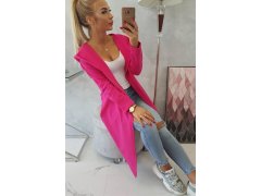 Dlouhá pláštěnka s&nbsp;kapucí fuchsiová 7