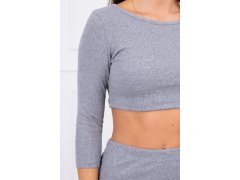 Souprava halenky a&nbsp;sukně šedá 3