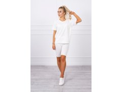 Souprava top+legíny ecru 2