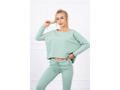 Souprava s oversize halenkou tmavě mátové barvy 3