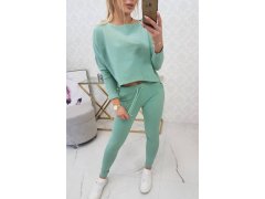 Souprava s oversize halenkou tmavě mátové barvy 6