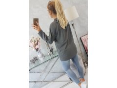 Oversize tunika s kapucí na zip v grafitové barvě 2