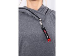Oversize tunika s kapucí na zip v grafitové barvě 6
