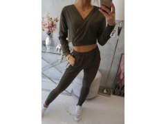 Sada s ozdobnými khaki stuhami 5