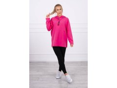 Tunika na zip s&nbsp;kapucí Oversize fuchsiová 1