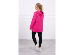 Tunika na zip s&nbsp;kapucí Oversize fuchsiová 3