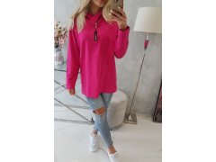 Tunika na zip s&nbsp;kapucí Oversize fuchsiová 5