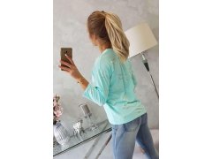 Halenka s potiskem srdce v mátové barvě 3