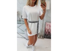 Šaty s&nbsp;ozdobným páskem bílé 5