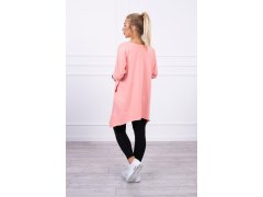 Oversize halenka s&nbsp;duhovým potiskem rtů v&nbsp;meruňkové barvě 2