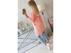 Oversize halenka s&nbsp;duhovým potiskem rtů v&nbsp;meruňkové barvě 6