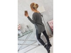 Halenka s potiskem a delšími zády v grafitové barvě 6