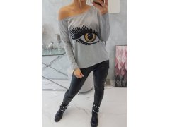 Halenka s&nbsp;potiskem a&nbsp;delšími zády šedá 5