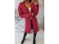Svetr Cardigan kostkovaný kostkovaný fuchsiový 3