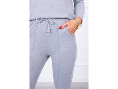 Sada s knoflíkovým výstřihem šedé barvy 4
