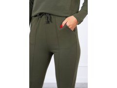 Sada s khaki výstřihem na knoflíky 4