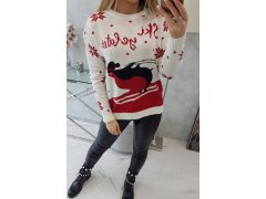 Svetr s vánočním motivem ecru 3