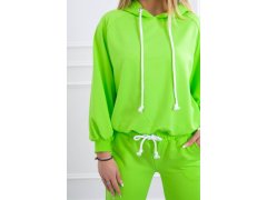 Souprava mikiny s&nbsp;kapucí neonově zelená 3