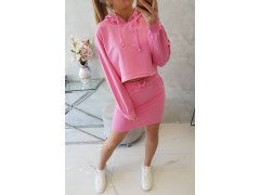 Souprava halenky se sukní světle růžová 4