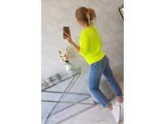 Halenka s výstřihem do V žlutá neonová 5