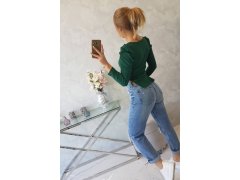 Halenka s&nbsp;buffovými rukávy zelená 4